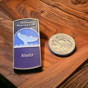 Holland America cruise line Alaska whale enamel  pin
